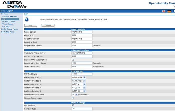 Aastra DECT Phone Setup