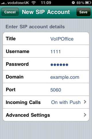 Acrobits Softphone For Use With VoIPOffice On The IPhone, IPad And IPod Touch Setup