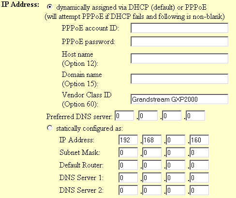 Grandstream Budgetone Setup