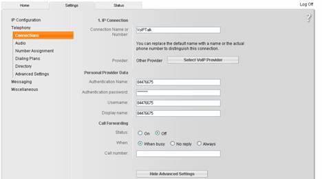 Siemens S450IP VoIP Setup