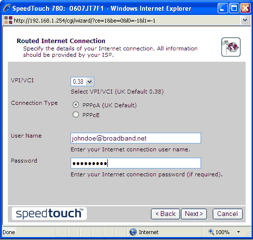 SpeedTouch 780WL VoIP Router Setup